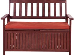 Beliani SOVANA 120 cm con contenitore Legno d'acacia Rosso Marrone Rosso