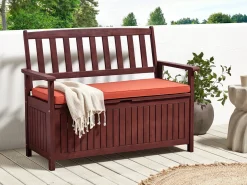 Beliani SOVANA 120 cm con contenitore Legno d'acacia Rosso Marrone Rosso