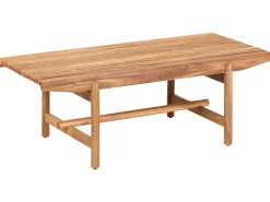 New Beliani Panca da giardino con cuscino GIAVENO 135 cm Legno d'acacia Bianco sporco Bianco Marrone
