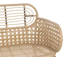 New Beliani PRATELLO 122 cm Rattan sintetico (PE) Naturale Beige Naturale Grigio Nero