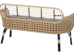 New Beliani PRATELLO 122 cm Rattan sintetico (PE) Naturale Beige Naturale Grigio Nero