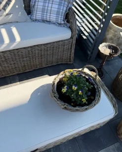 Best Beliani Panca da giardino con cuscino SUSUA Rattan Naturale Bianco Naturale