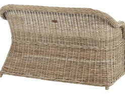 Best Beliani Panca da giardino con cuscino SUSUA Rattan Naturale Bianco Naturale