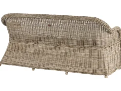 Beliani Panca da giardino con cuscino SUSUA Rattan Naturale Bianco Naturale