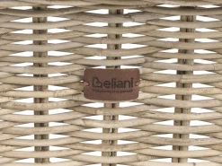 Beliani Panca da giardino con cuscino SUSUA Rattan Naturale Bianco Naturale