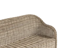 Online Beliani Panca da giardino con cuscino SUSUA con ottomana Rattan Naturale Bianco Naturale