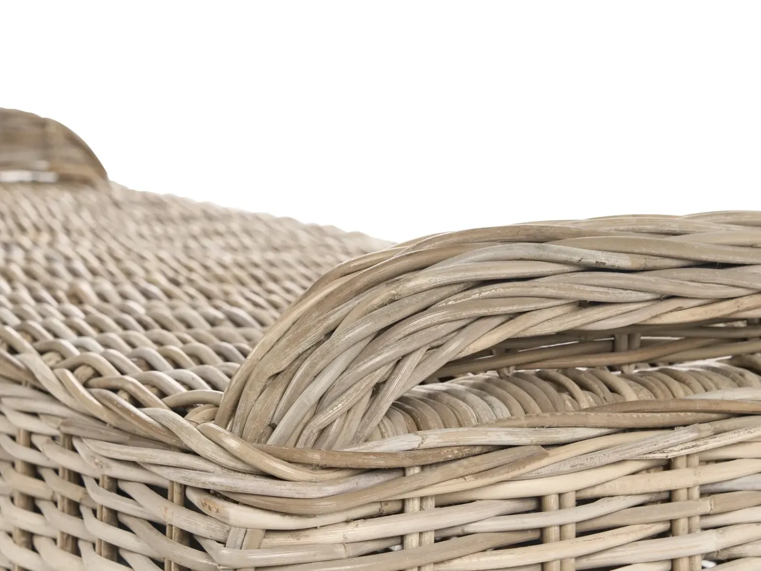 Online Beliani Panca da giardino con cuscino SUSUA con ottomana Rattan Naturale Bianco Naturale
