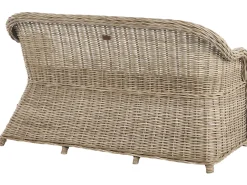 Online Beliani Panca da giardino con cuscino SUSUA con ottomana Rattan Naturale Bianco Naturale