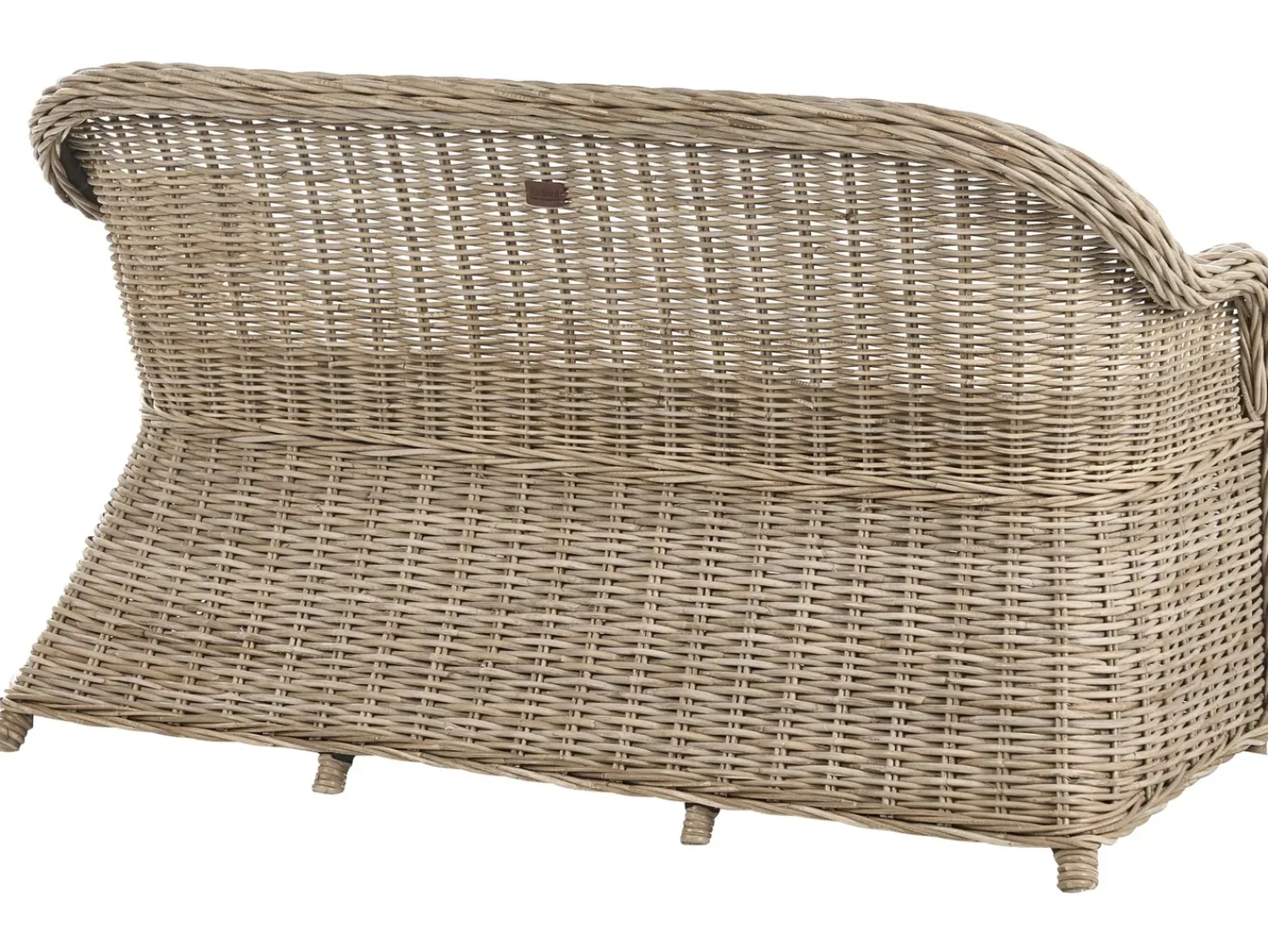 Online Beliani Panca da giardino con cuscino SUSUA con ottomana Rattan Naturale Bianco Naturale