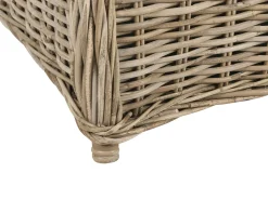 Online Beliani Panca da giardino con cuscino SUSUA con ottomana Rattan Naturale Bianco Naturale