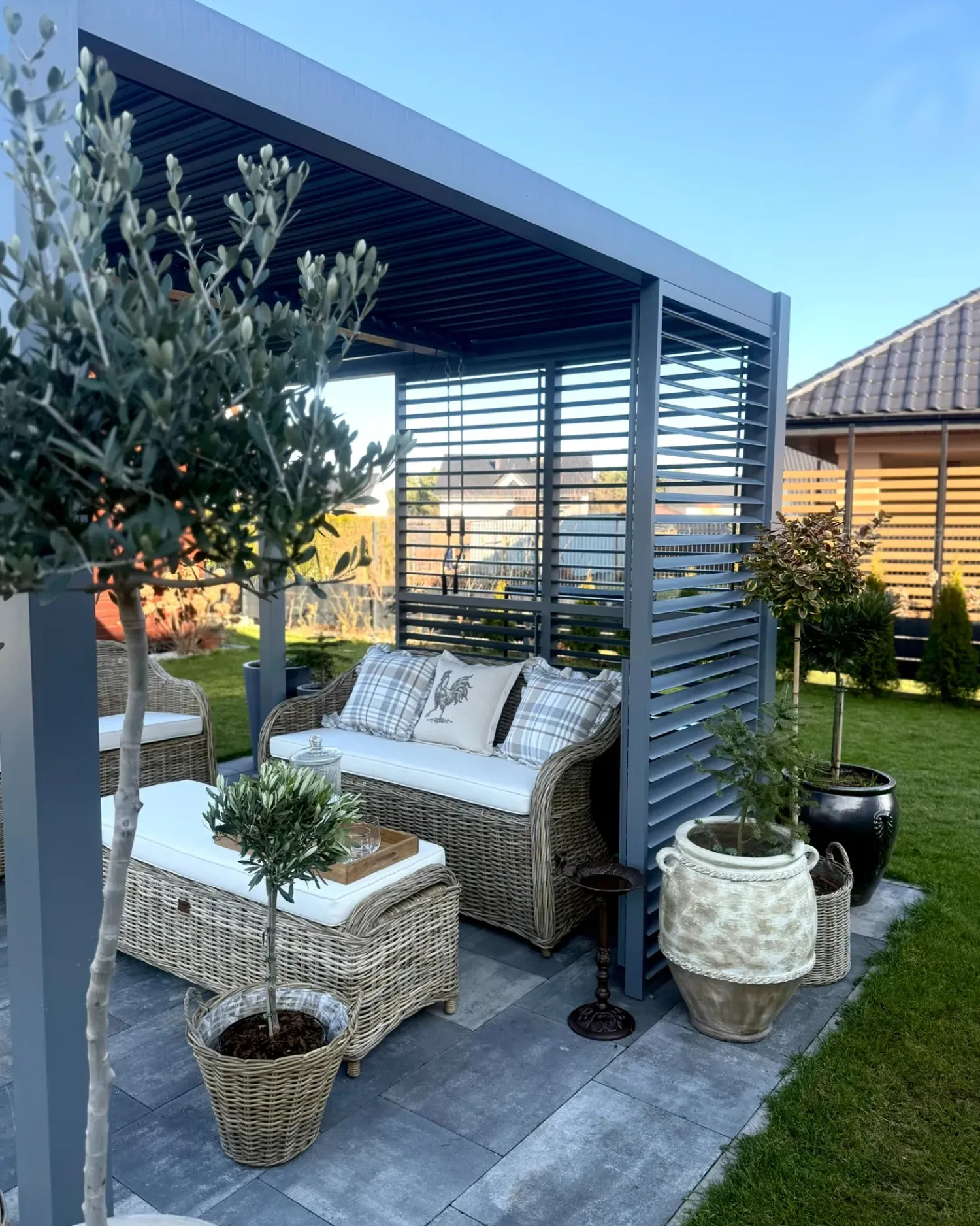 Online Beliani Panca da giardino con cuscino SUSUA con ottomana Rattan Naturale Bianco Naturale