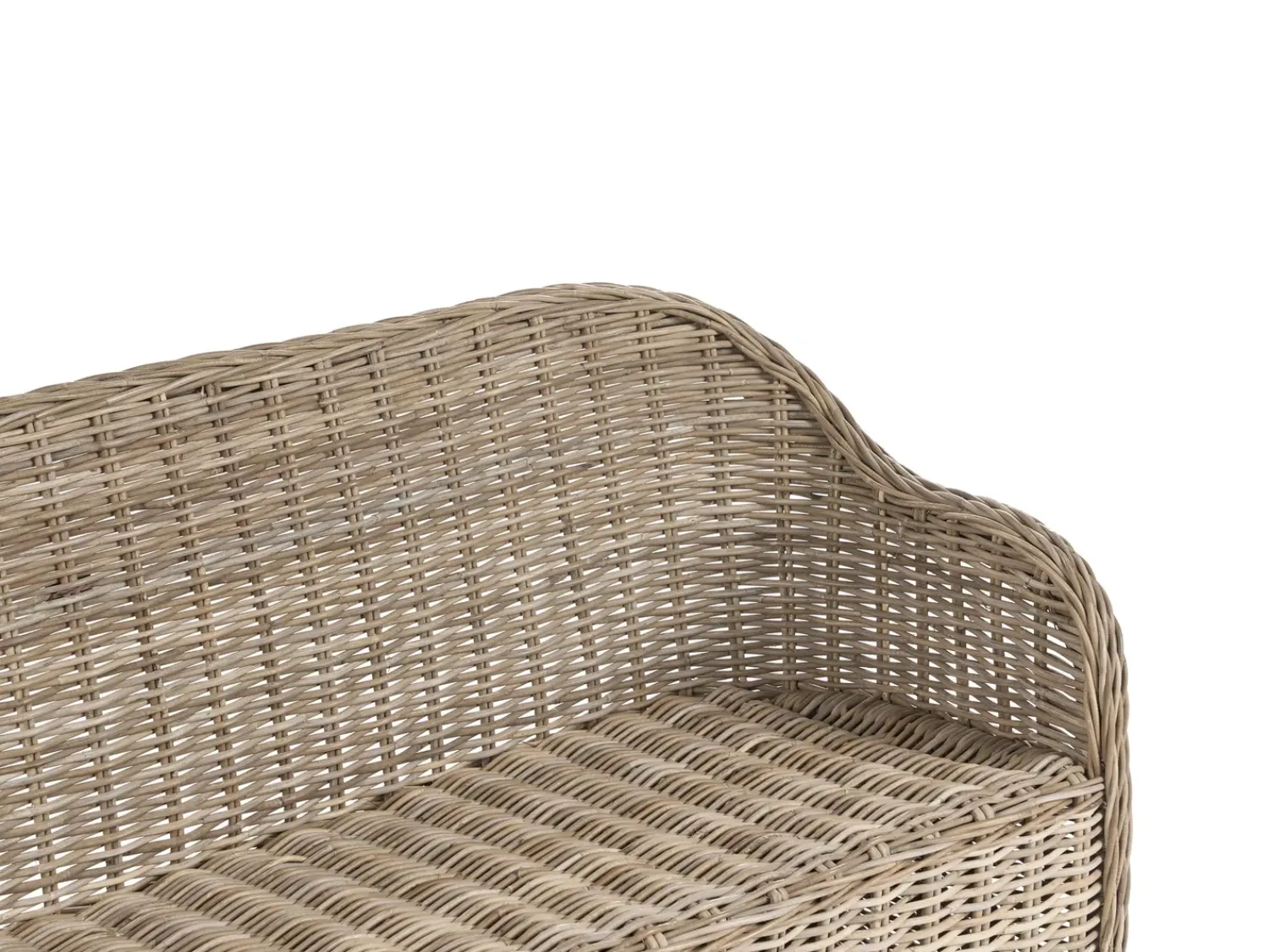 Discount Beliani Panca da giardino con cuscino SUSUA con ottomana Rattan Naturale Bianco Naturale