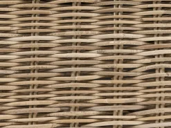 Discount Beliani Panca da giardino con cuscino SUSUA con ottomana Rattan Naturale Bianco Naturale