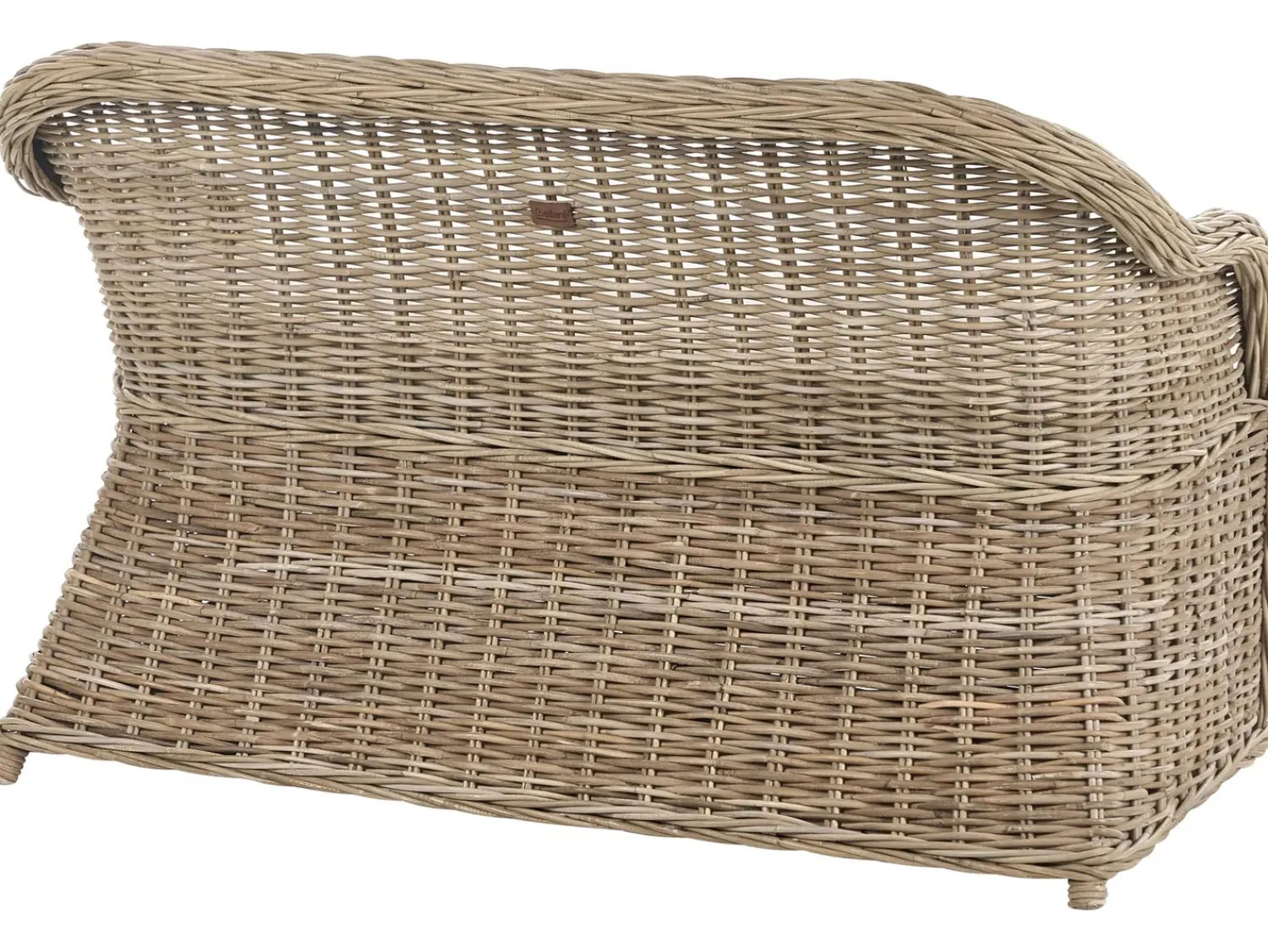 Discount Beliani Panca da giardino con cuscino SUSUA con ottomana Rattan Naturale Bianco Naturale