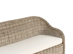 Discount Beliani Panca da giardino con cuscino SUSUA con ottomana Rattan Naturale Bianco Naturale