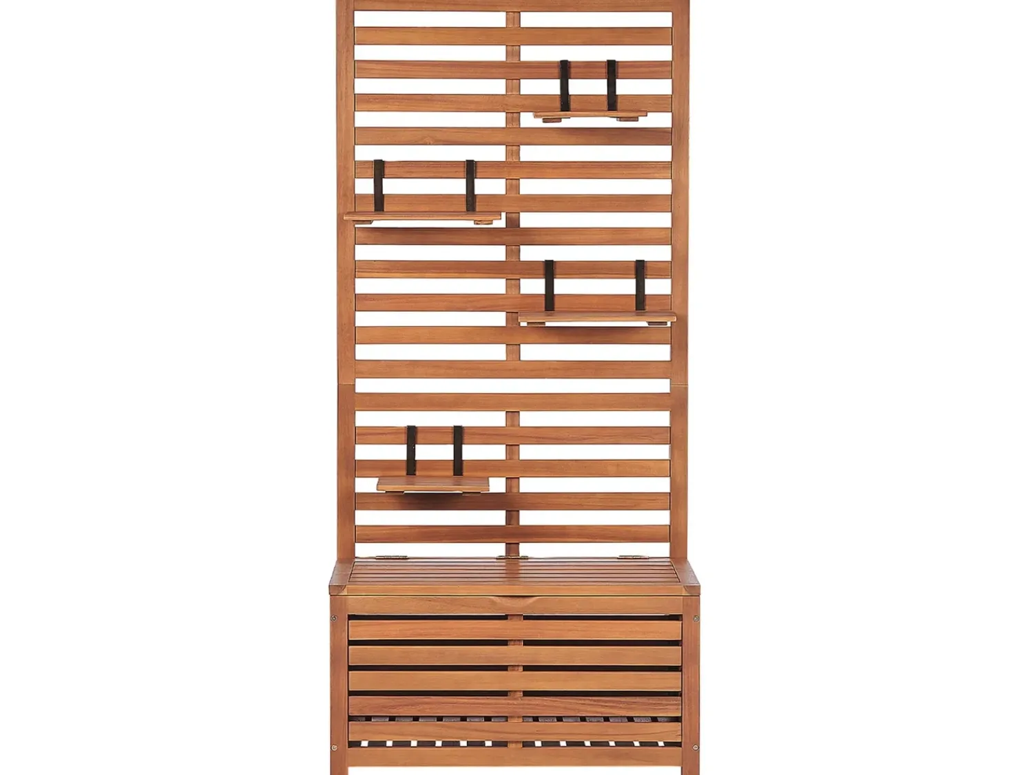Outlet Beliani Panca da giardino con pannello a muro MATINO Legno d'acacia 80 cm 40 cm Marrone