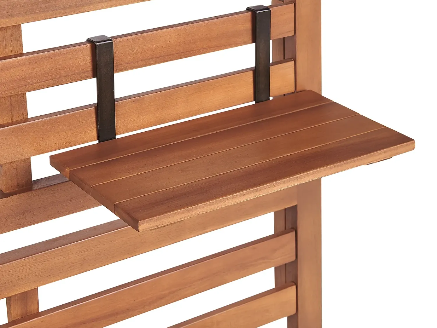Outlet Beliani Panca da giardino con pannello a muro MATINO Legno d'acacia 80 cm 40 cm Marrone