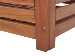 Outlet Beliani Panca da giardino con pannello a muro MATINO Legno d'acacia 80 cm 40 cm Marrone