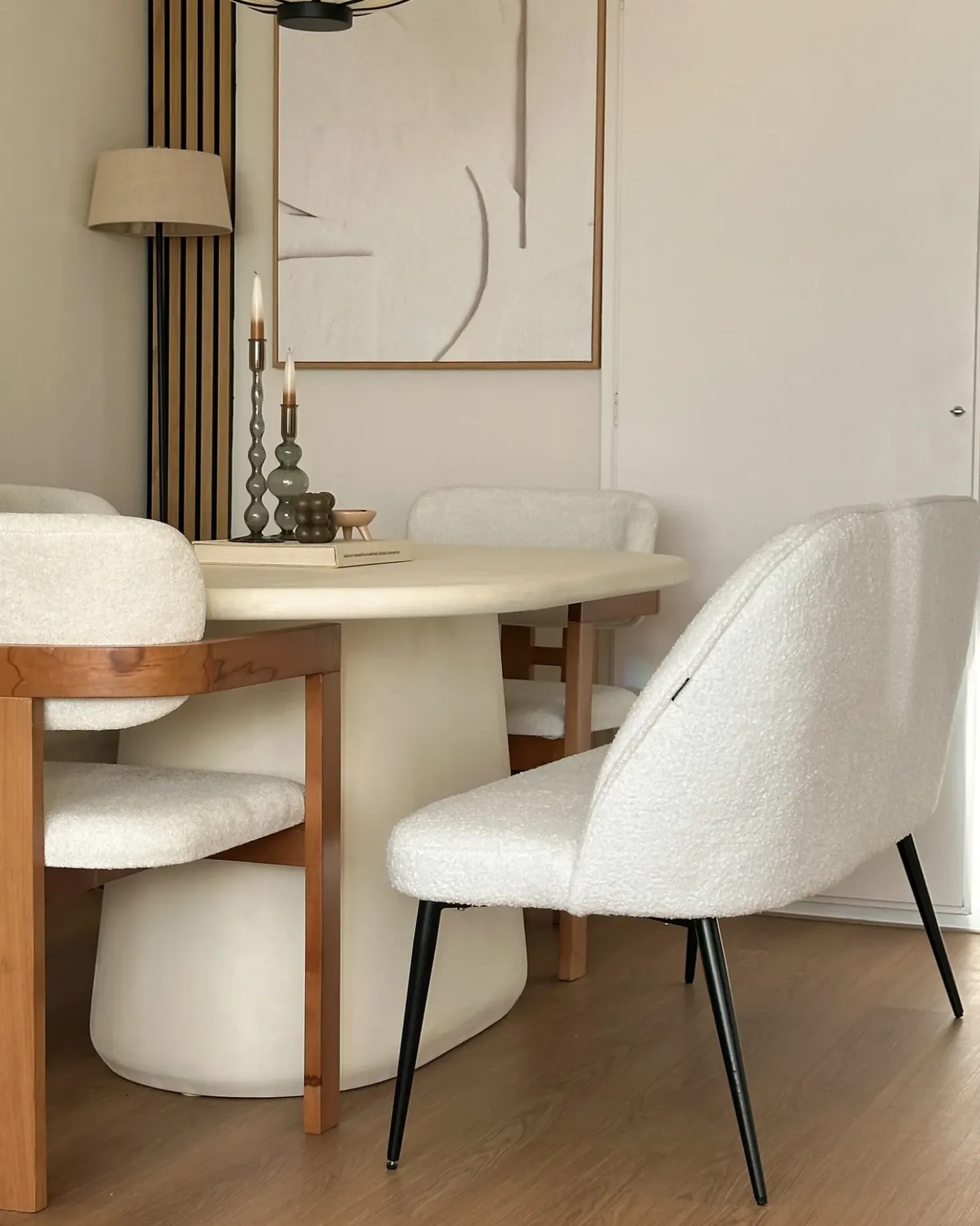 Panca da pranzo 2 posti OSBY Tessuto Beige chiaro