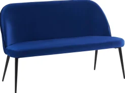 Discount Beliani Panca da pranzo 2 posti OSBY Velluto Blu marino Blu Nero