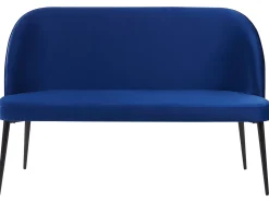Discount Beliani Panca da pranzo 2 posti OSBY Velluto Blu marino Blu Nero