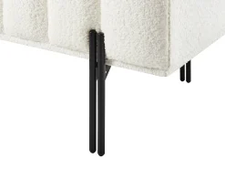 Online Beliani Panchina CAREY Ciniglia Bianco sporco Bianco Nero
