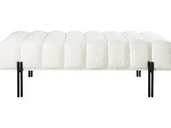 Online Beliani Panchina CAREY Ciniglia Bianco sporco Bianco Nero