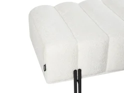 Online Beliani Panchina CAREY Ciniglia Bianco sporco Bianco Nero