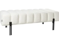 Online Beliani Panchina CAREY Ciniglia Bianco sporco Bianco Nero