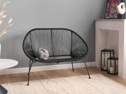 Online Beliani ACAPULCO II 113 cm Rattan sintetico (PE) Nero