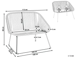 Online Beliani ACAPULCO II 113 cm Rattan sintetico (PE) Nero