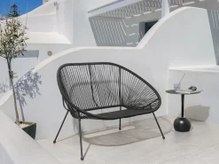 Online Beliani ACAPULCO II 113 cm Rattan sintetico (PE) Nero