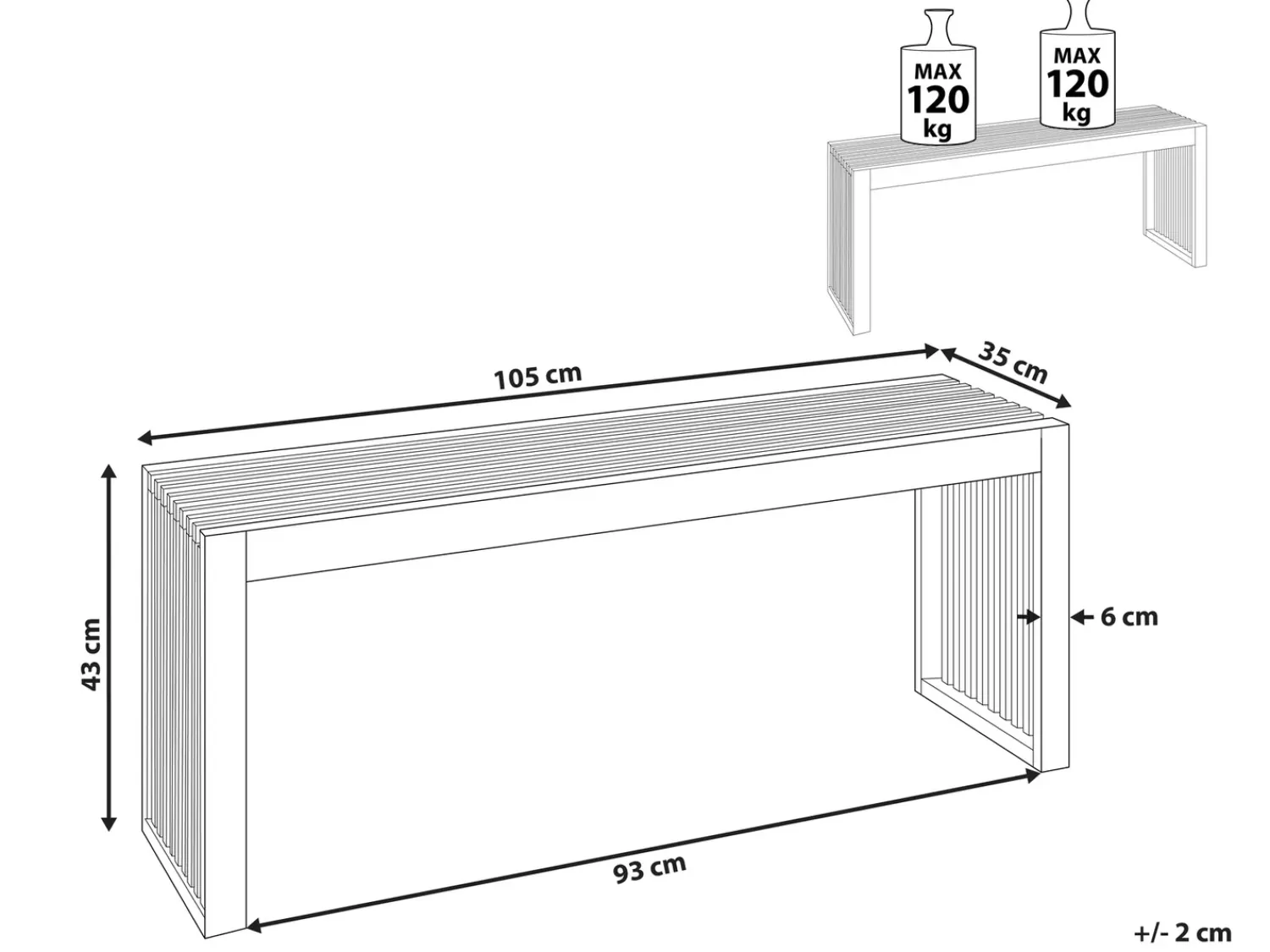 Sale Beliani BELLANO 105 cm Legno d'acacia Marrone