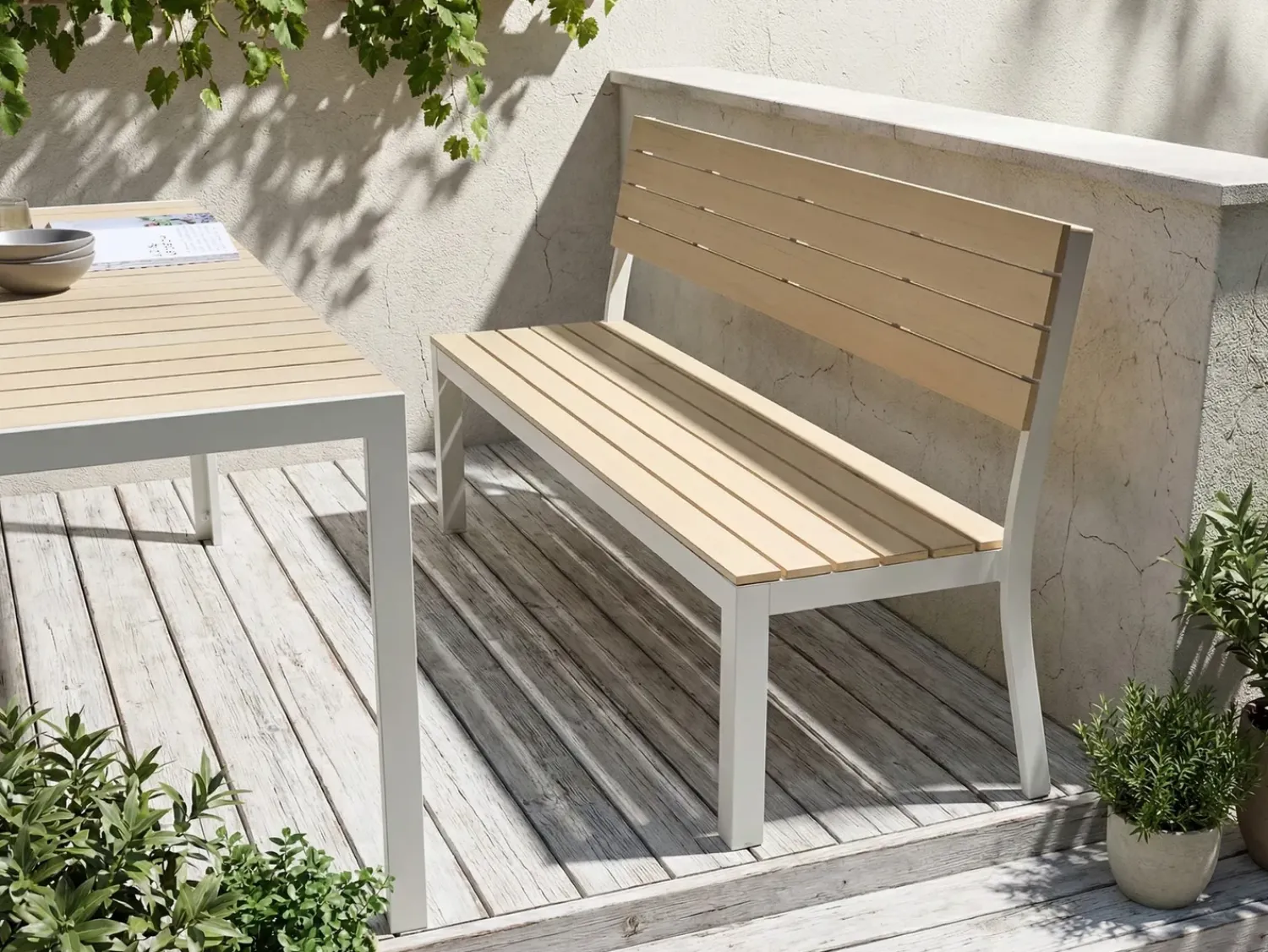 Outlet Beliani COMO 174 cm Beige Bianco Beige
