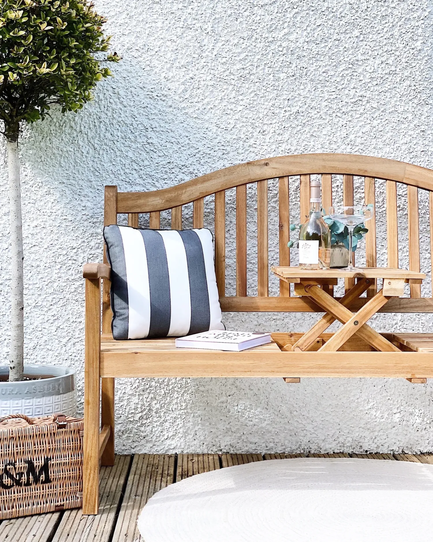 Best Beliani Panchina da giardino HILO 150 cm Legno d'acacia Marrone