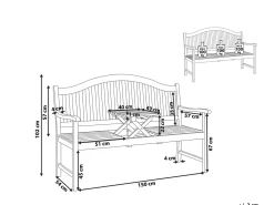 Best Beliani Panchina da giardino HILO 150 cm Legno d'acacia Marrone