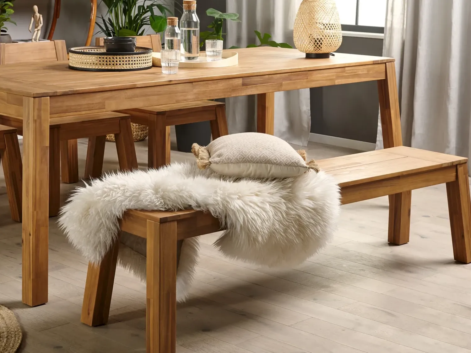 Discount Beliani LIVORNO 169 cm Legno d'acacia Marrone