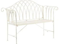 Hot Beliani Panchina da giardino MILAZZO 130 cm Metallo Bianco