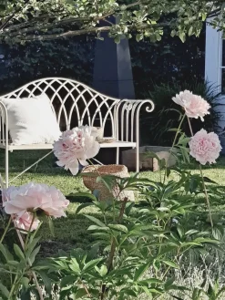 Hot Beliani Panchina da giardino MILAZZO 130 cm Metallo Bianco