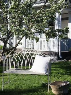 Hot Beliani Panchina da giardino MILAZZO 130 cm Metallo Bianco