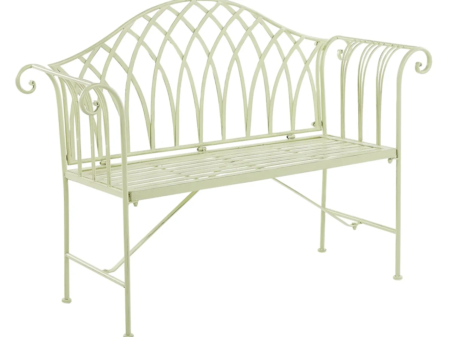 Beliani Panchina da giardino MILAZZO 130 cm Metallo chiaro Verde