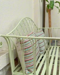 Beliani Panchina da giardino MILAZZO 130 cm Metallo chiaro Verde