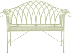 Beliani Panchina da giardino MILAZZO 130 cm Metallo chiaro Verde