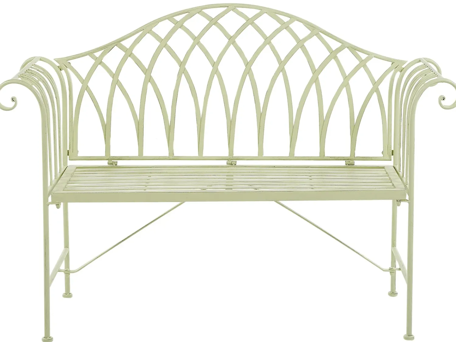 Beliani Panchina da giardino MILAZZO 130 cm Metallo chiaro Verde