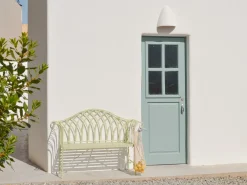 Beliani Panchina da giardino MILAZZO 130 cm Metallo chiaro Verde