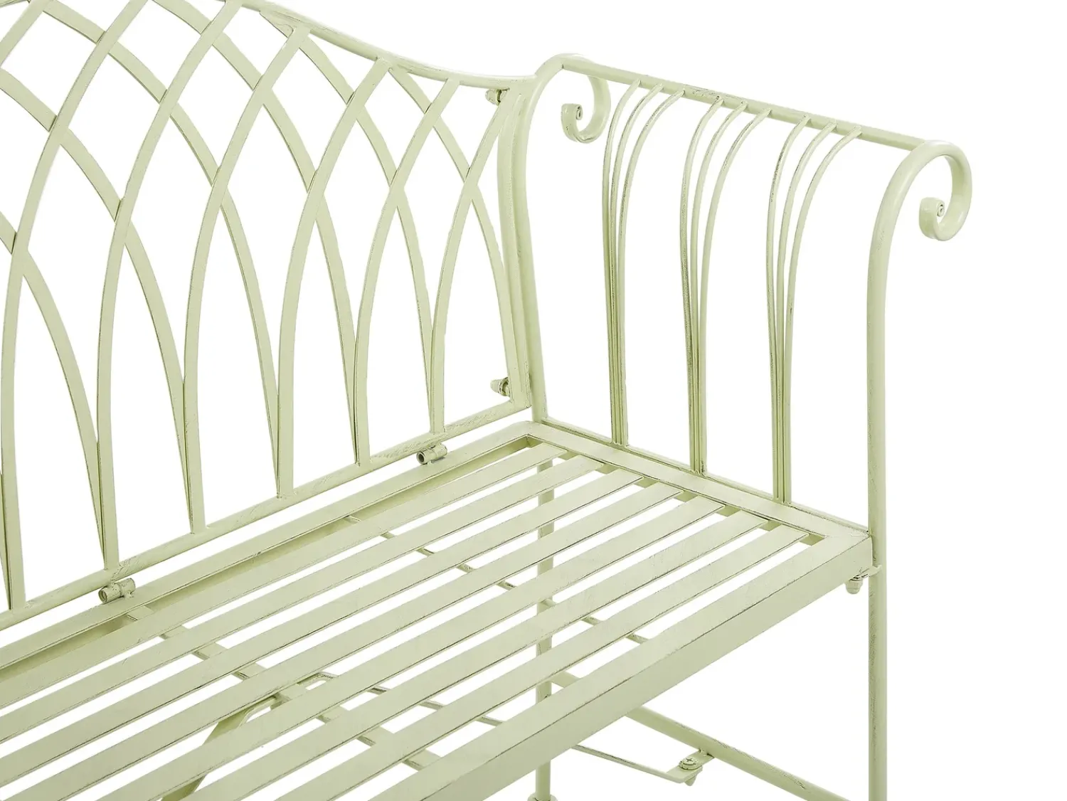 Beliani Panchina da giardino MILAZZO 130 cm Metallo chiaro Verde