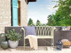Beliani Panchina da giardino MILAZZO 130 cm Metallo chiaro Verde