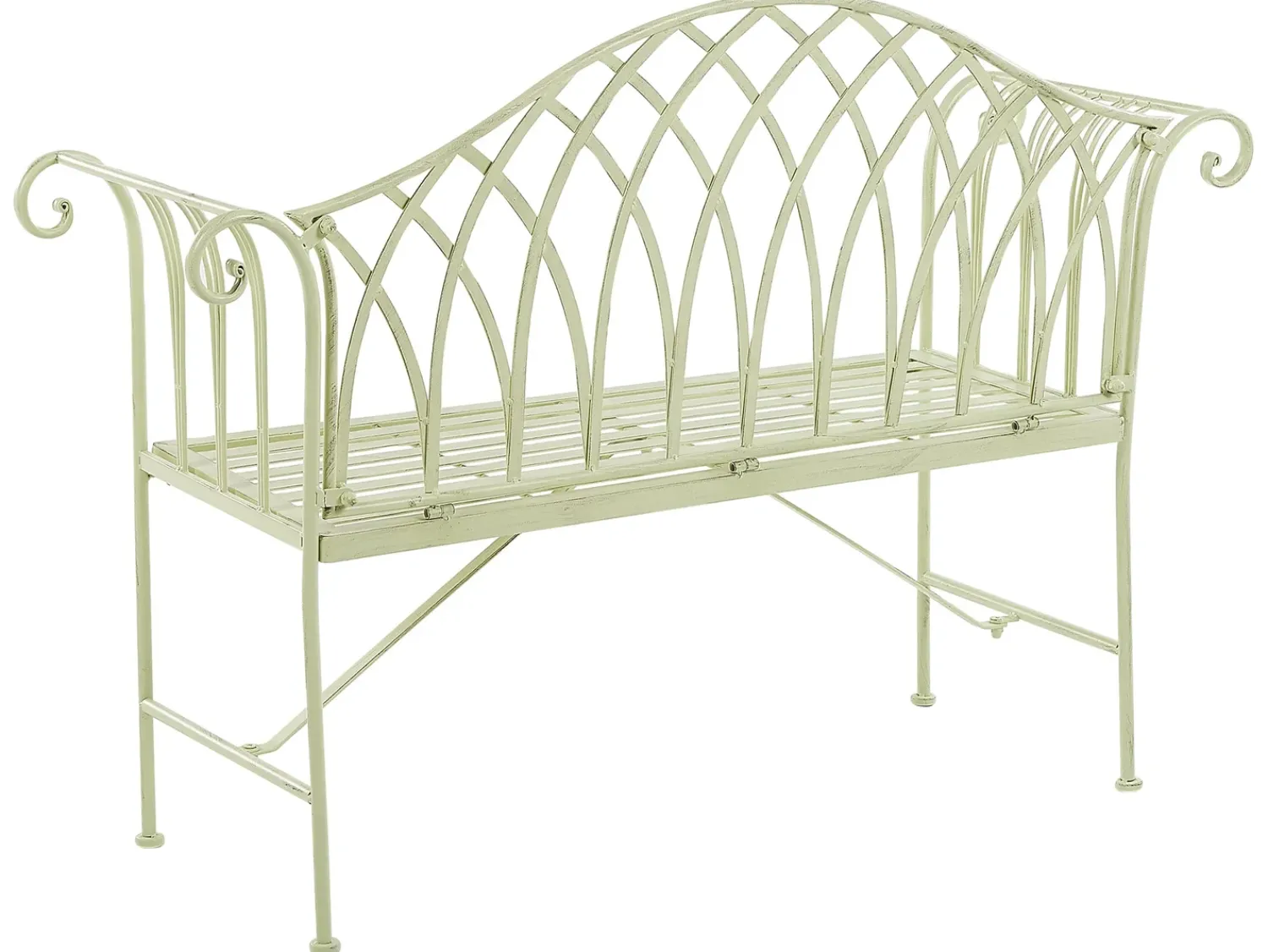 Beliani Panchina da giardino MILAZZO 130 cm Metallo chiaro Verde