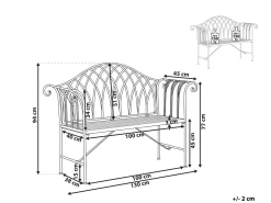 Sale Beliani Panchina da giardino MILAZZO 130 cm Metallo Nero