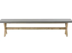 New Beliani Panchina da giardino OLBIA 200 cm Cemento Grigio Marrone Grigio